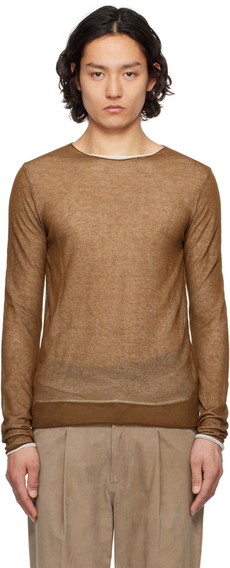Photo: Entire Studios Brown Duplex Knit T-shirt