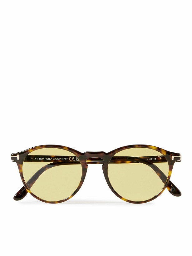 Photo: TOM FORD - Aurele Round-Frame Tortoiseshell Acetate Sunglasses