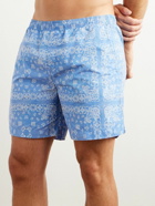 C.P. Company - Straight-Leg Mid-Length Bandana-Print Swim Shorts - Blue