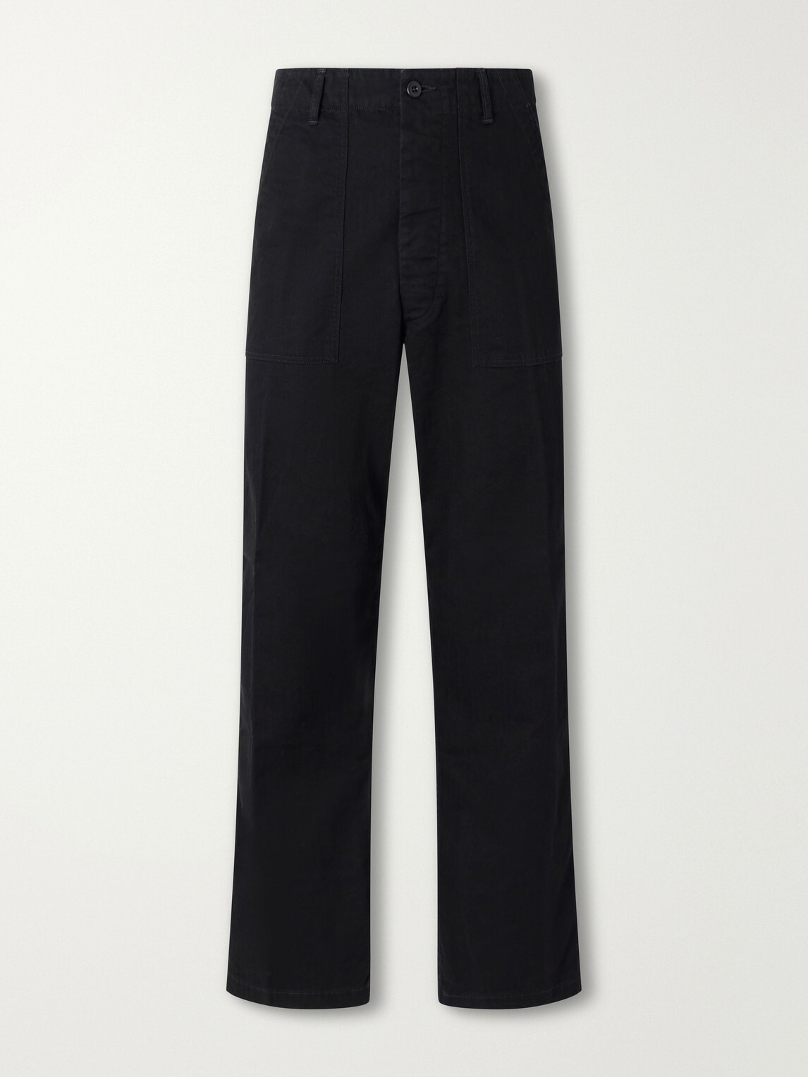 OrSlow - Straight-Leg Herringbone Cotton Trousers - Black