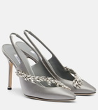 Balenciaga x Manolo Blahnik satin slingback pumps