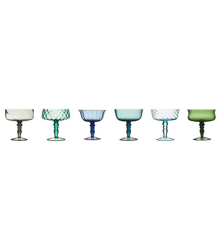 Photo: Bitossi Diseguale set of 6 champagne coupe glasses