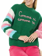 MC2 Saint Barth Woman Boxy Shape Soft Sweater With Comme Ci Comme ça Embroidery
