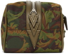 Versace Green & Brown Baroccoflage Wash Bag