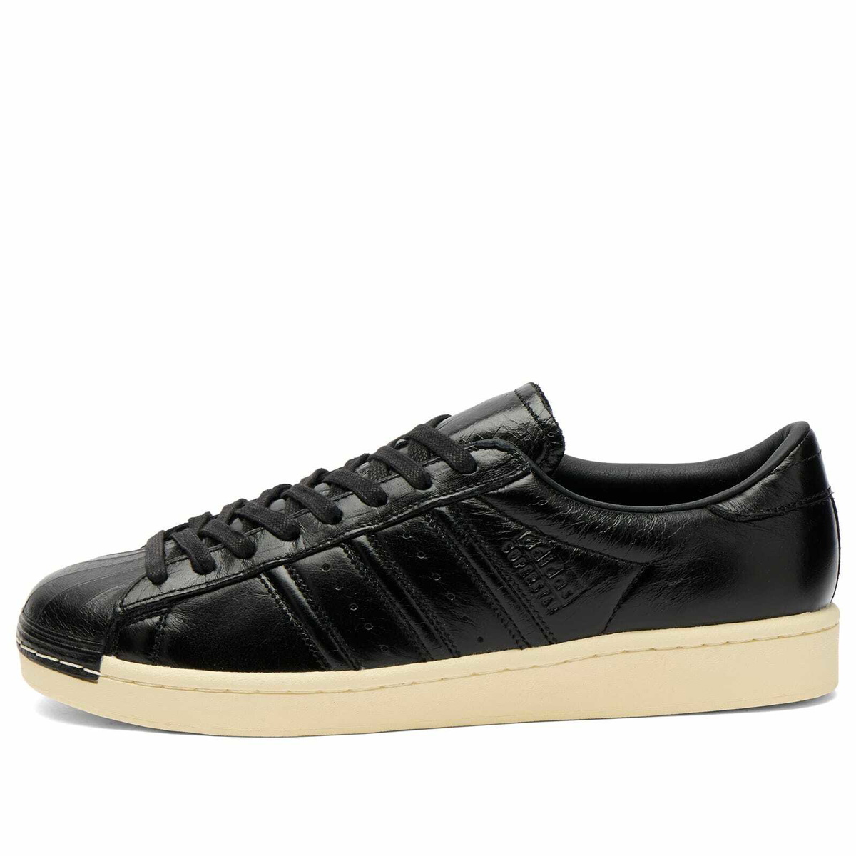 Adidas Superstar Vintage Sneaker in Core Black/Core Black/Warm Vanilla