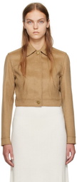 Max Mara Tan Cropped Biker Jacket