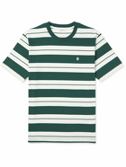 Norse Projects - Johannes Striped Logo-Embroidered Cotton-Jersey T-Shirt - Green
