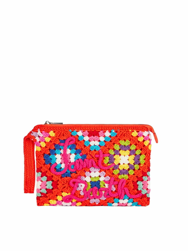 Photo: MC2 Saint Barth Parisienne Orange Crochet Pouch Bag With Saint Barth