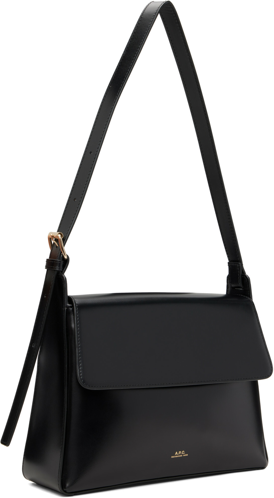A.P.C. Black Virginie Flap Bag