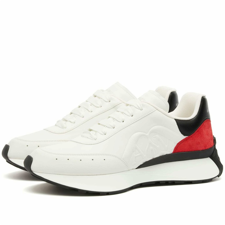 Photo: Alexander McQueen Men's Sprint Runner Sneakers in White/Red/Black