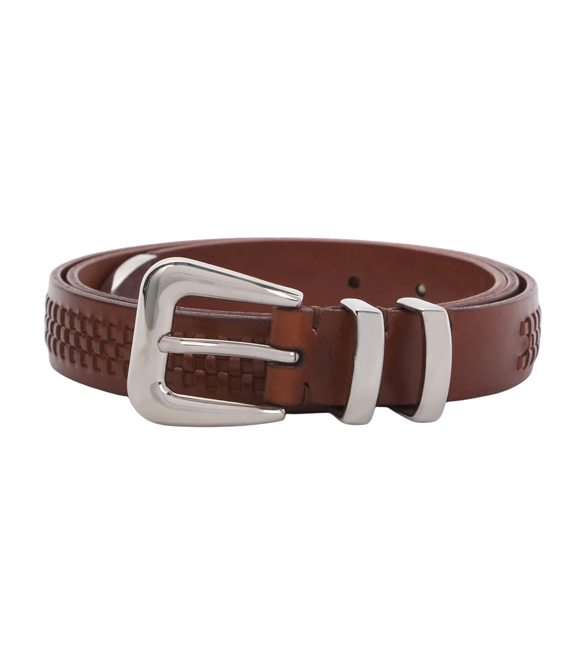 Brunello Cucinelli - 3.5cm Dark-Brown Woven Leather Belt Brunello Cucinelli - 3.5cm Dark-Brown Woven Leather Belt