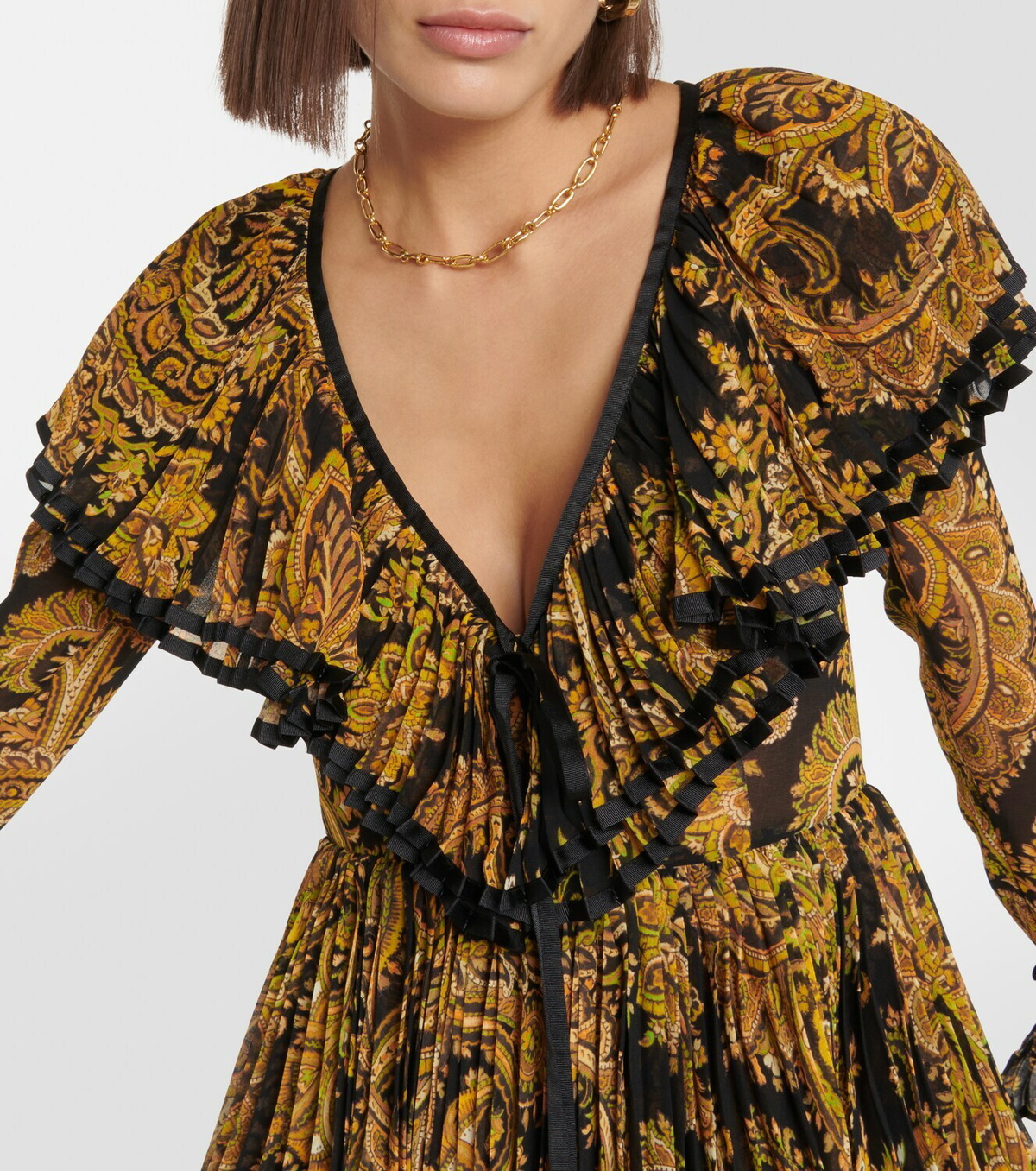 【送料&関税込】Etro Paisley Dress Etro Long-Sleeve Velvet Paisley Dress - Bergdorf Goodman