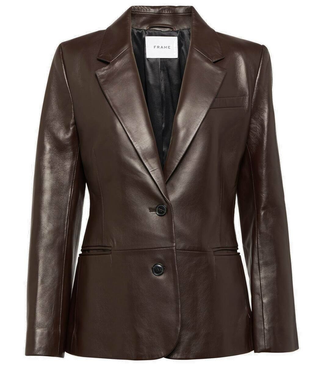 Photo: Frame Single-breasted leather blazer