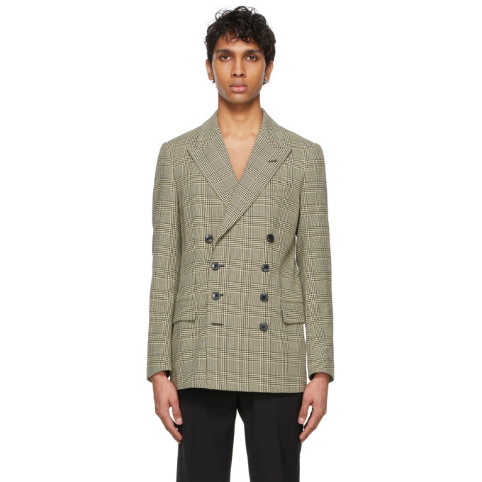 Photo: Dries Van Noten Black Twill Checkered Blazer