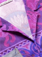 Acne Studios - Camp-Collar Twill-Trimmed Printed Cotton-Corduroy Shirt - Purple