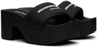 Alexander Wang Black Platform Slides