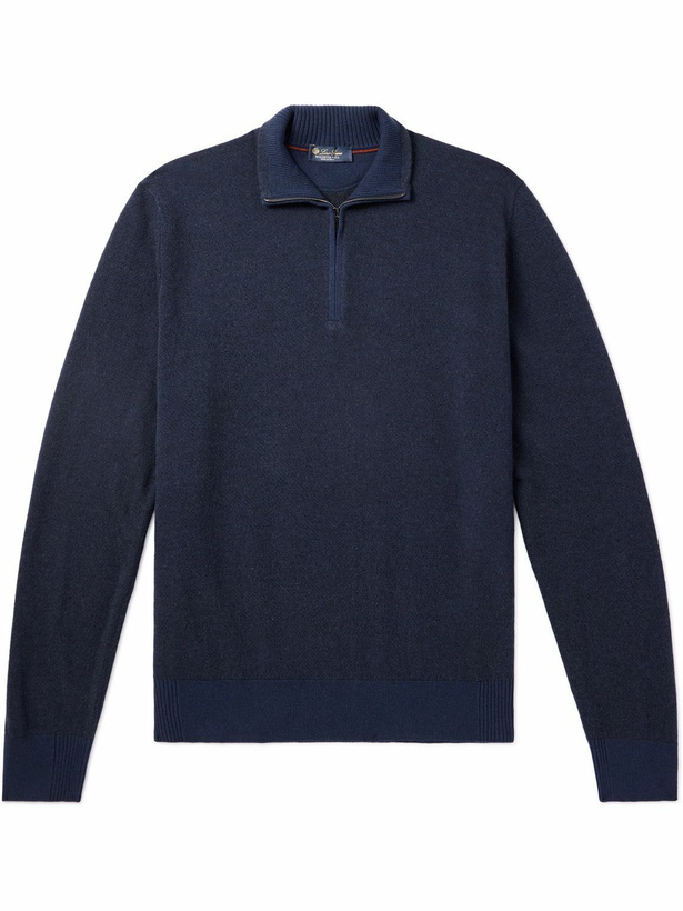 Photo: Loro Piana - Roadster Cashmere Zip-Up Cardigan - Blue