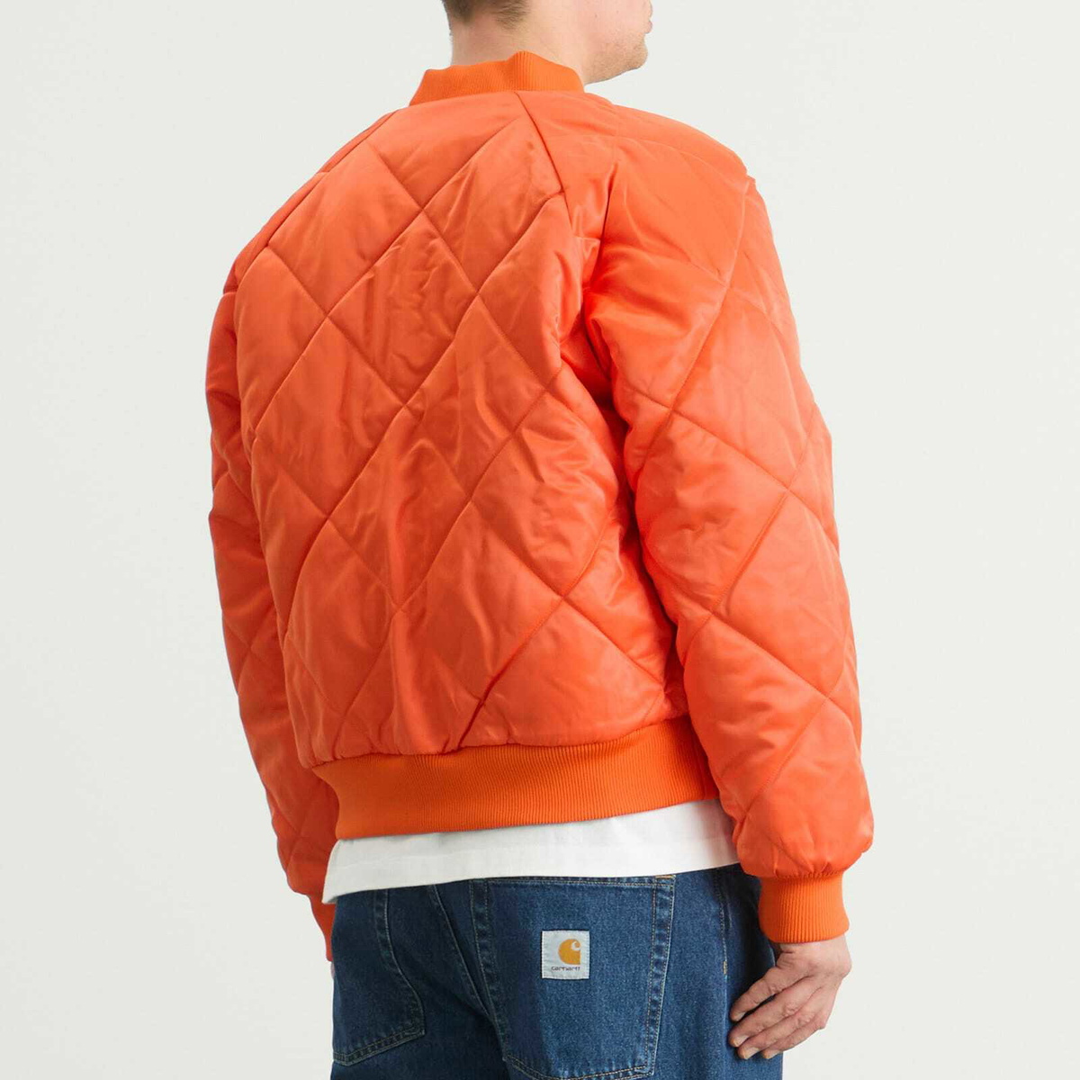 Adidas Men's Rev Bomber Jacket in Grey Strata/Semi Impact Orange