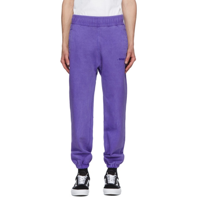 Photo: Awake NY Purple Embroidered Logo Lounge Pants
