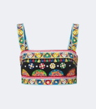 Dolce&Gabbana Carretto cotton bra top