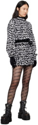 VETEMENTS Black & White Intarsia-Logo Sweater