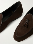 Rubinacci - Marphy Tasselled Leather-Trimmed Suede Loafers - Brown