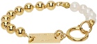 IN GOLD WE TRUST PARIS Gold Ball Chain & Pearl Bracelet
