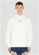 Logo Embroidery Hooded Sweatshirt in White