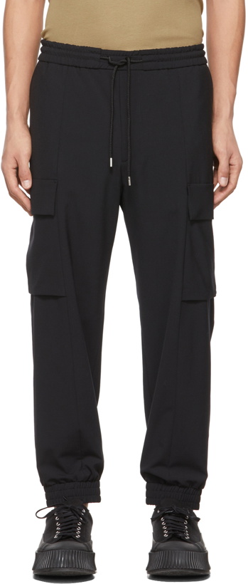 Photo: Solid Homme Black Pleated Strap Detail Trousers