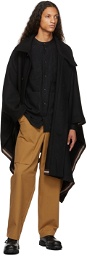 Toogood Black Wool & Cashmere Cape Coat