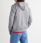 AMI - Logo-Appliquéd Loopback Cotton-Jersey Zip-Up Hoodie - Gray