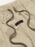 FEAR OF GOD ESSENTIALS - Wide-Leg Logo-Appliquéd Cotton-Blend Drawstring Trousers - Neutrals