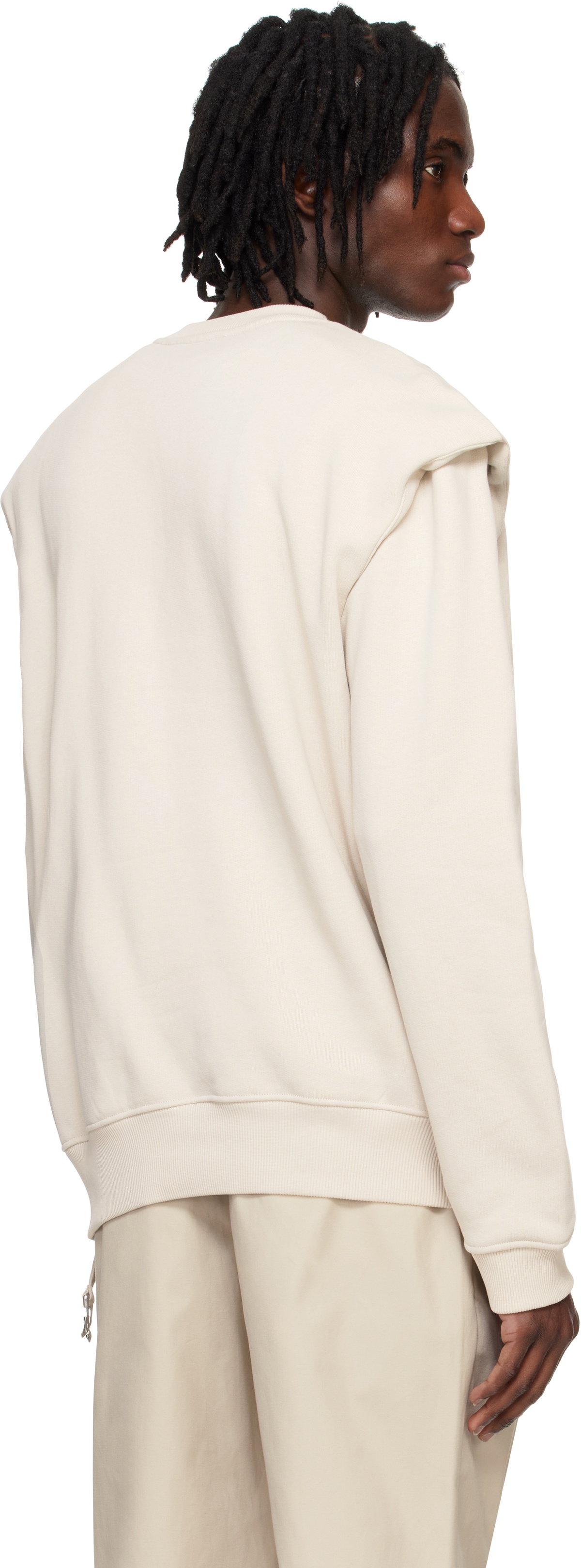 HELIOT EMIL Beige Outline Logo Sweatshirt