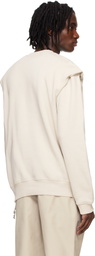 HELIOT EMIL Beige Outline Logo Sweatshirt