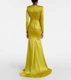 Alex Perry Draped sash satin crêpe gown