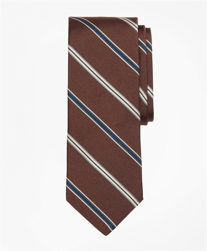 Photo: Brooks Brothers Men's Alternating Split Stripe Tie | Brown