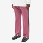 Needles Men's Poly Smooth Narrow Track Pant in Smoke Pink