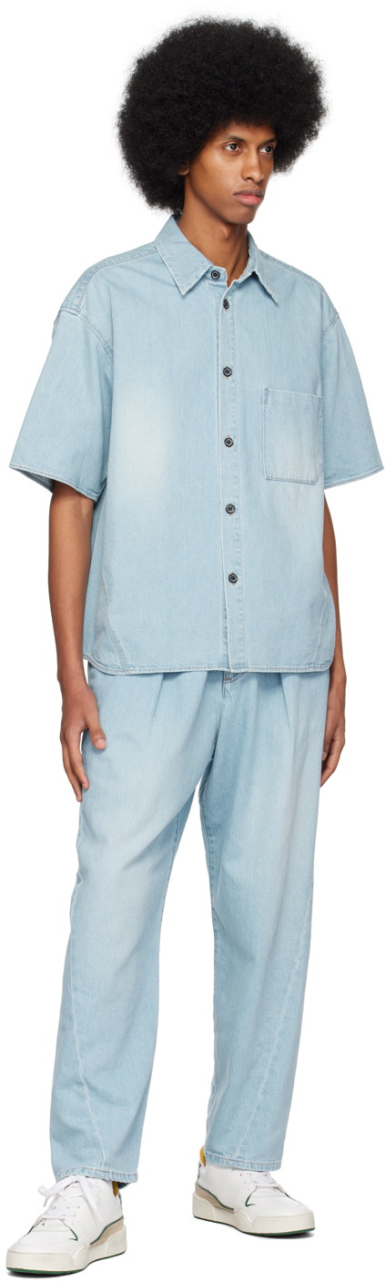 rito structure Blue Spread Collar Shirt