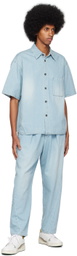 rito structure Blue Spread Collar Shirt