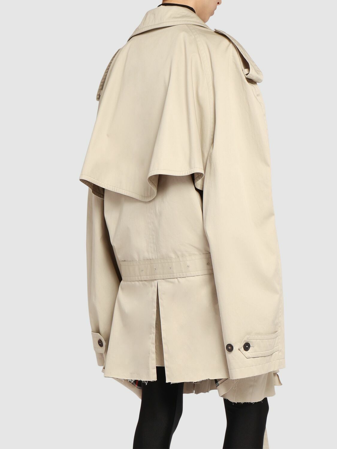 BALENCIAGA Cotton Twill Cropped Trench Balenciaga