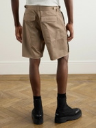 CELINE - Straight-Leg Distressed Cotton-Twill Cargo Shorts - Brown