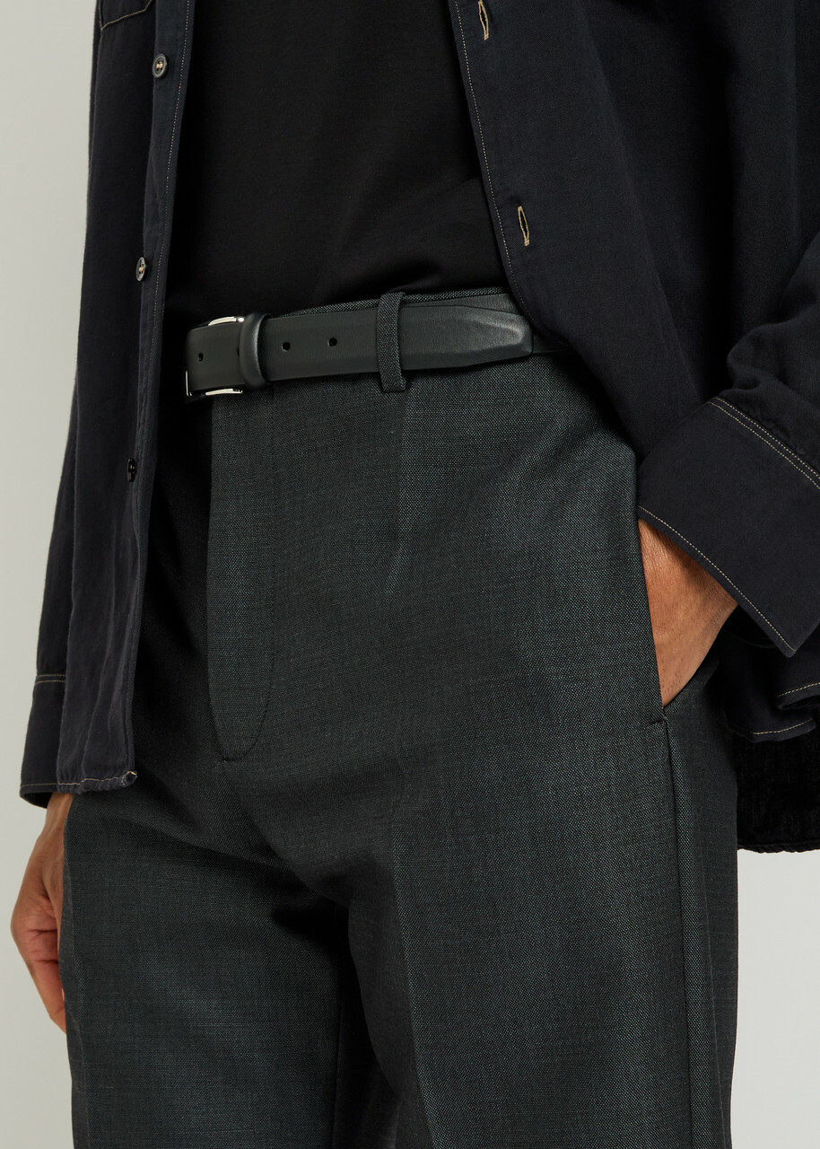 Jil Sander Tapered-leg Wool-blend Trousers Dark Grey
