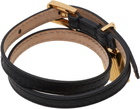 TOM FORD Black Grain Leather Bracelet