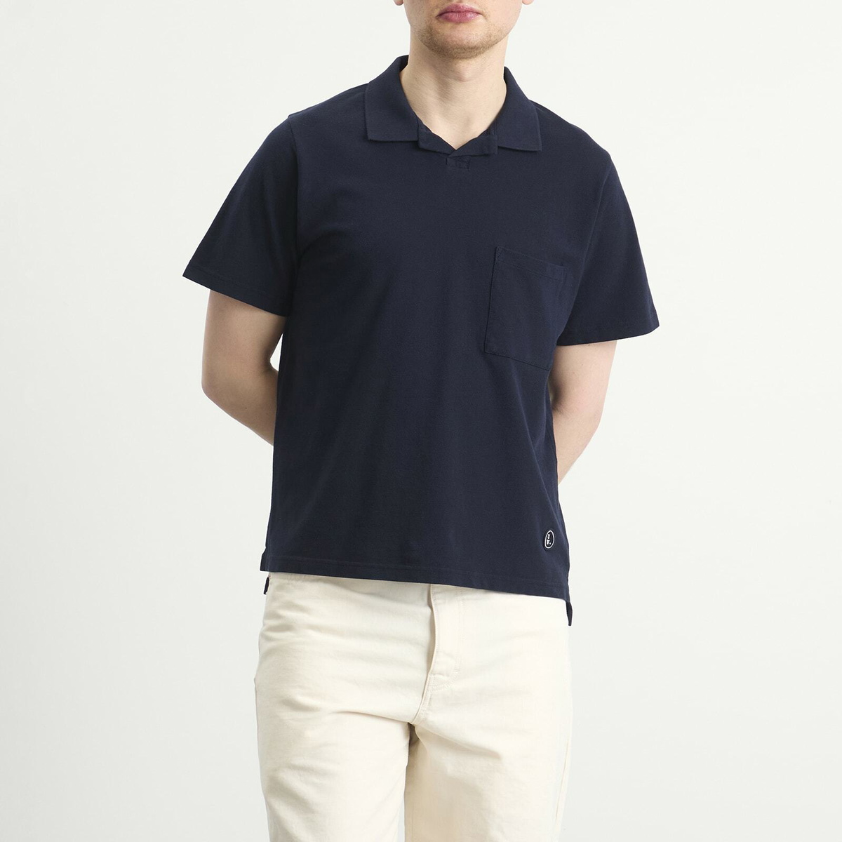 Universal Works Men's Piquet Vacation Polo in Bright Navy