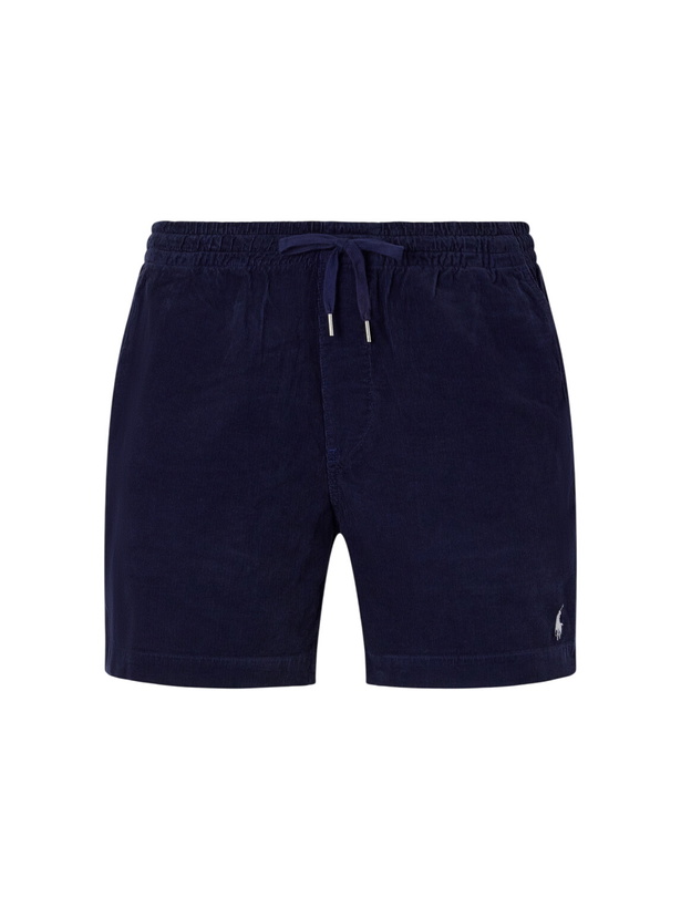 Photo: Polo Ralph Lauren - Straight-Leg Logo-Embroidered Cotton-Corduroy Drawstring Shorts - Blue