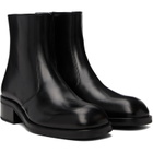 LEMAIRE Black Zipped Ankle Boots