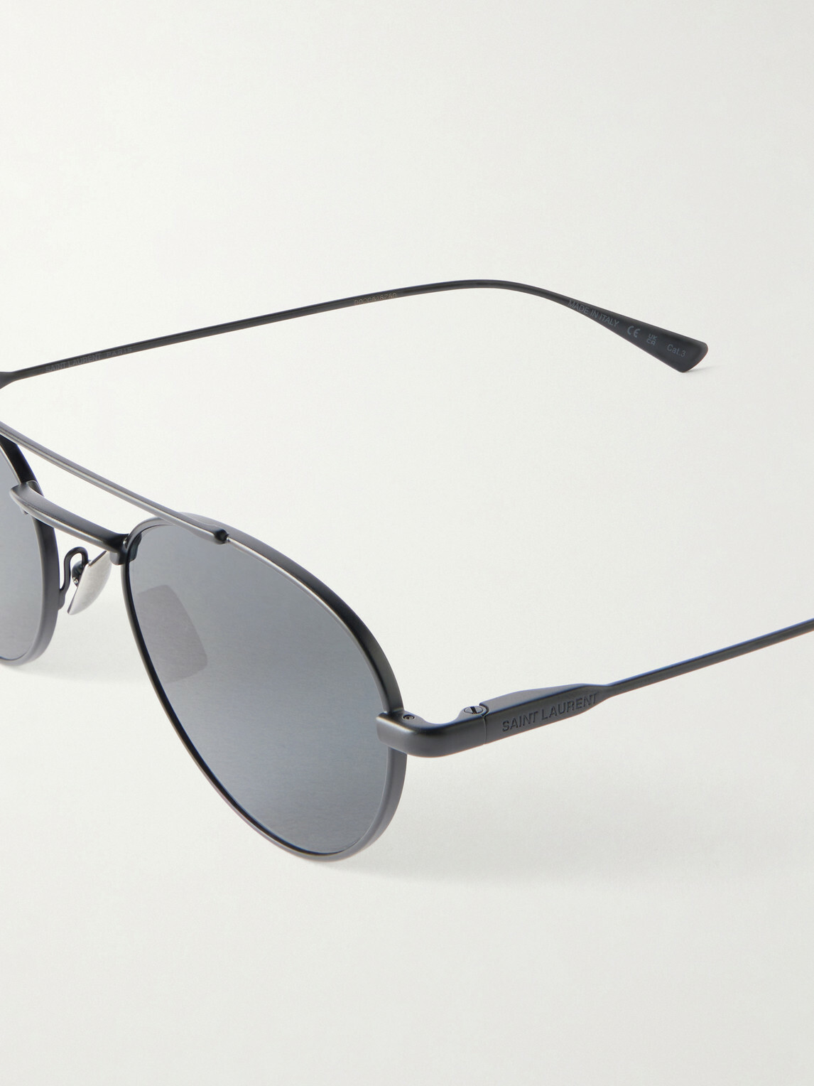 SAINT LAURENT - Double-Bridge Round-Frame Metal Sunglasses - Black