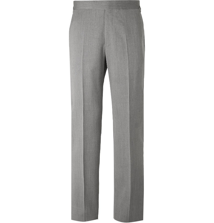 Photo: Kingsman - Conrad Slim-Fit Herringbone Wool Suit Trousers - Gray