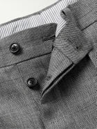 Kaptain Sunshine - Manhattan Straight-Leg Pleated Checked Wool-Gabardine Trousers - Gray