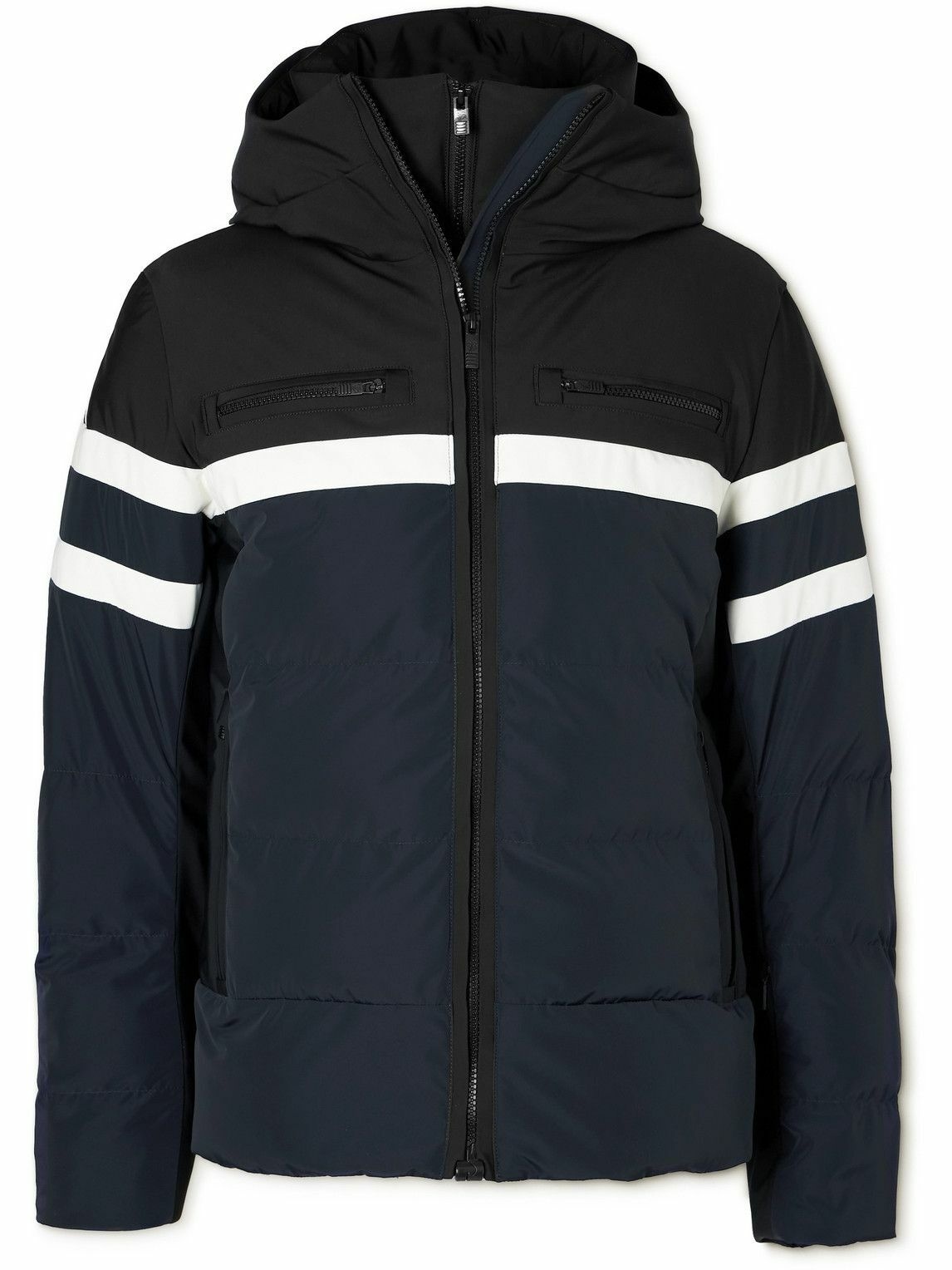Photo: Fusalp - Abelban Quilted Colour-Block Hooded Ski Jacket - Blue